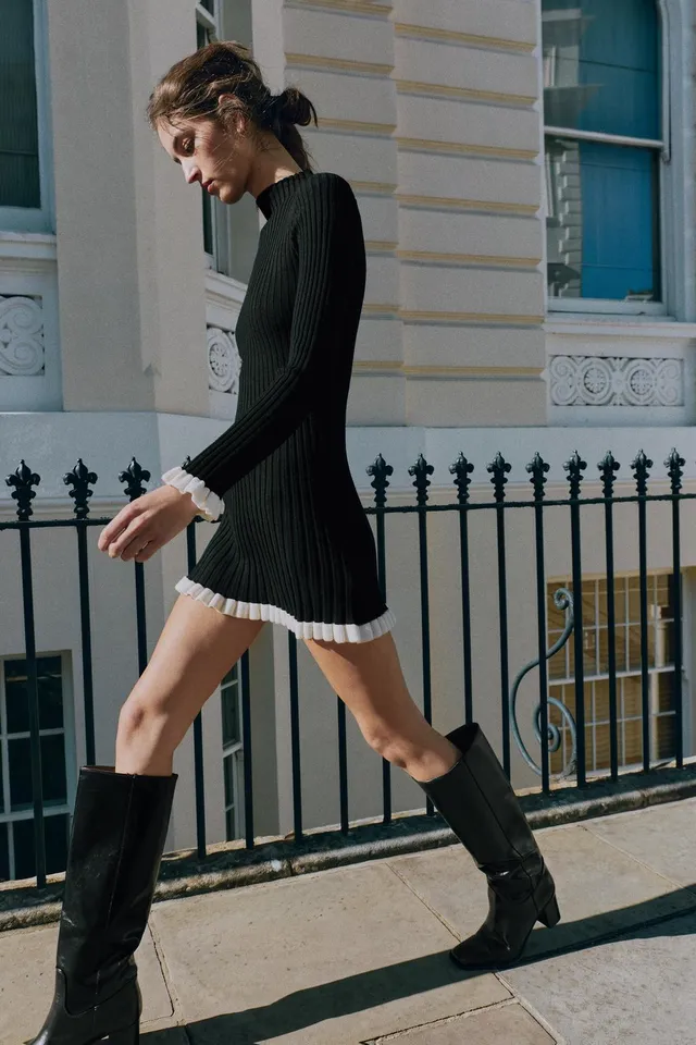 KNIT DRESS WITH RUFFLES – image 3
