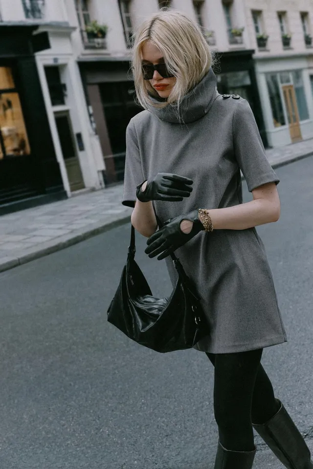 HIGH NECK SHORT DRESS – image 4