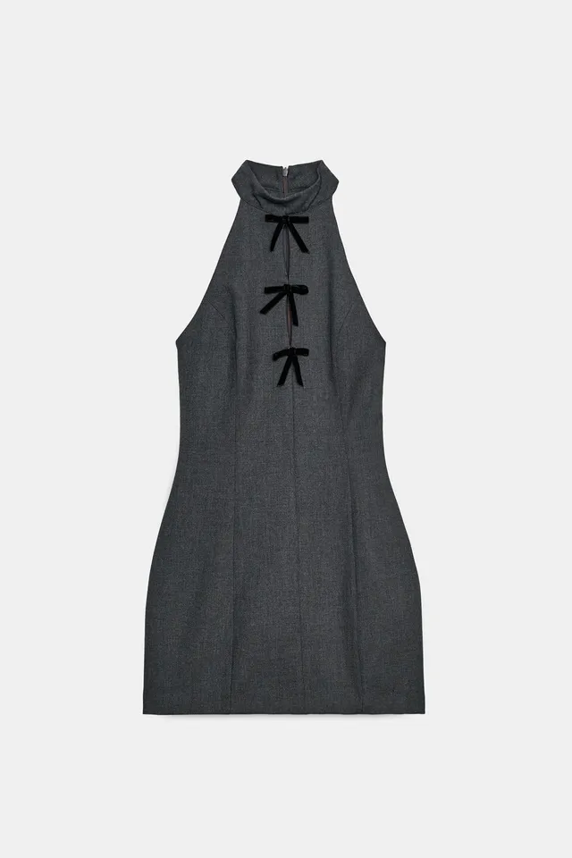 MINI HALTER DRESS WITH BOWS – image 5