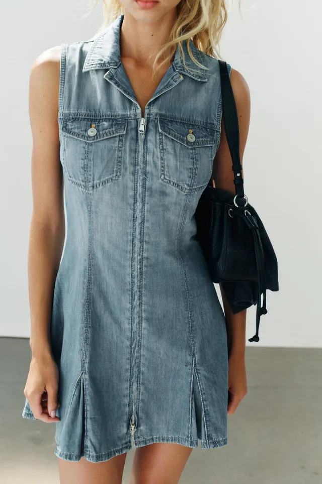 TRF DENIM POCKET MINI DRESS – image 3
