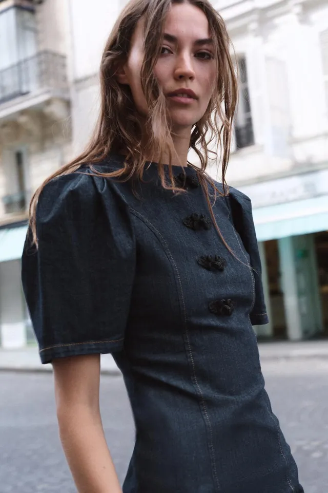Z1975 DENIM MINI DRESS WITH FROG FASTENING – image 4