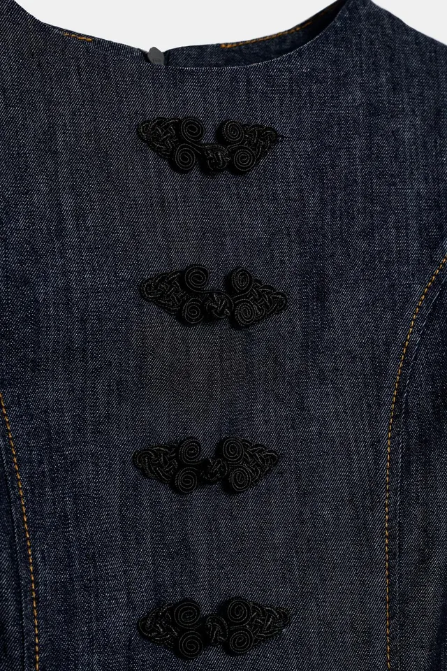 Z1975 DENIM MINI DRESS WITH FROG FASTENING – image 9