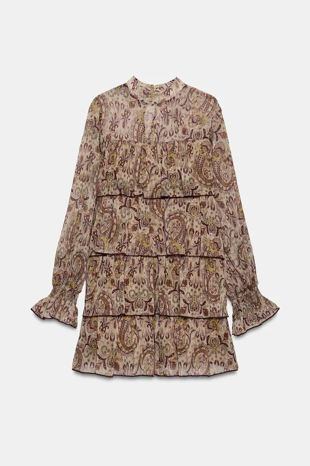 PRINTED RUFFLE MINI DRESS – image 6