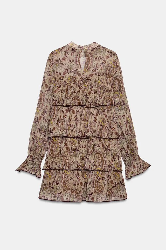 PRINTED RUFFLE MINI DRESS – image 7