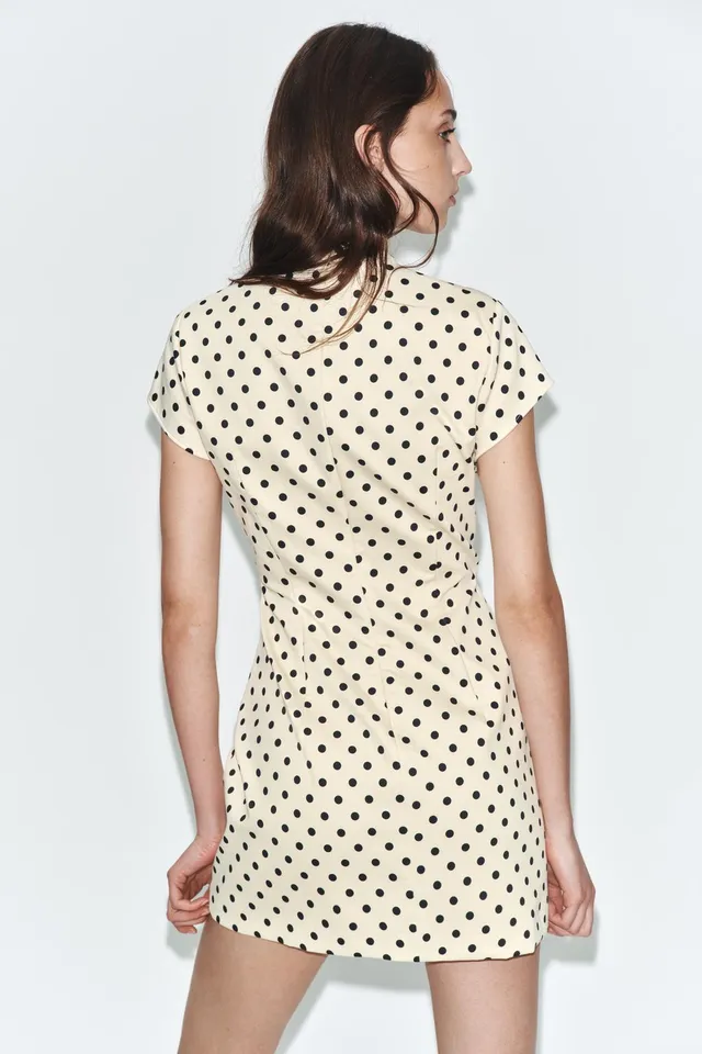 POLKA DOT SHORT DRESS WITH TIE DETAIL – image 3
