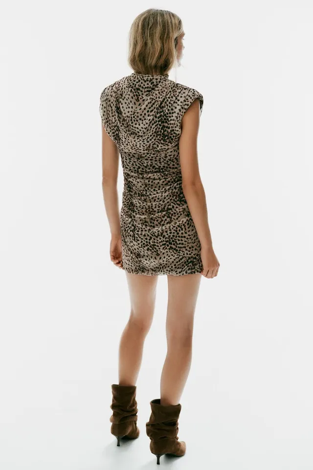 ANIMAL PRINT DRAPED TULLE DRESS – image 5
