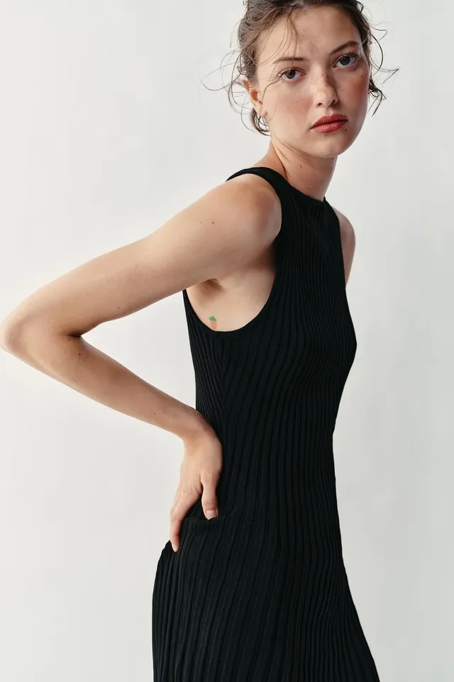 SHORT RIBBED KNIT DRESS – image 5