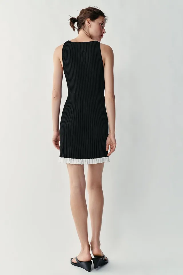 SHORT RIBBED KNIT DRESS – image 6