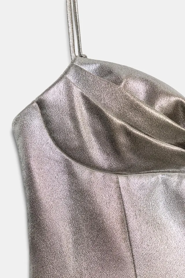 METALLIC-EFFECT CORSETRY-INSPIRED MINI DRESS – image 7