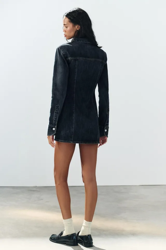 TRF DENIM MINI DRESS WITH SHOULDER PADS – image 5