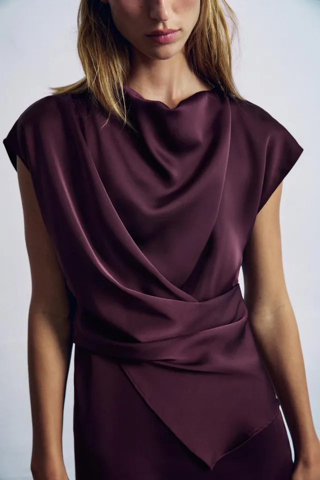 DRAPED MIDI DRESS – image 2