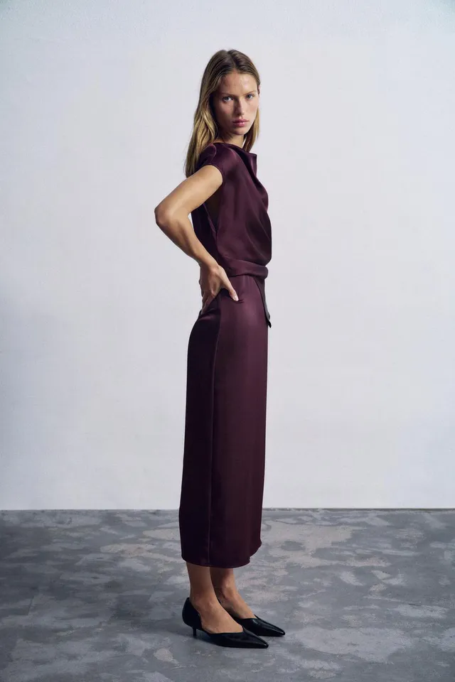 DRAPED MIDI DRESS – image 3