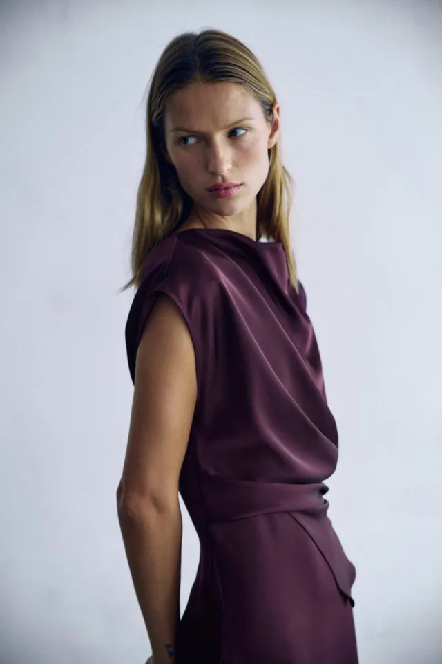 DRAPED MIDI DRESS – image 4