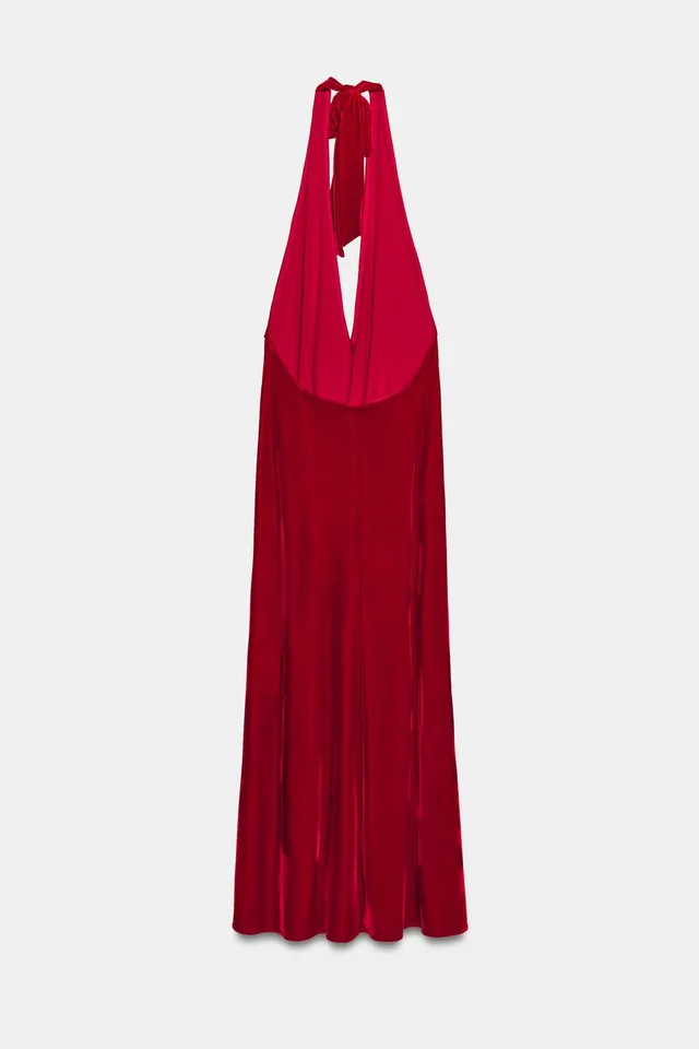 VELVET HALTER DRESS – image 8