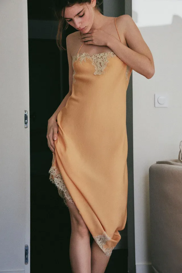 LACE MIDI CAMISOLE DRESS