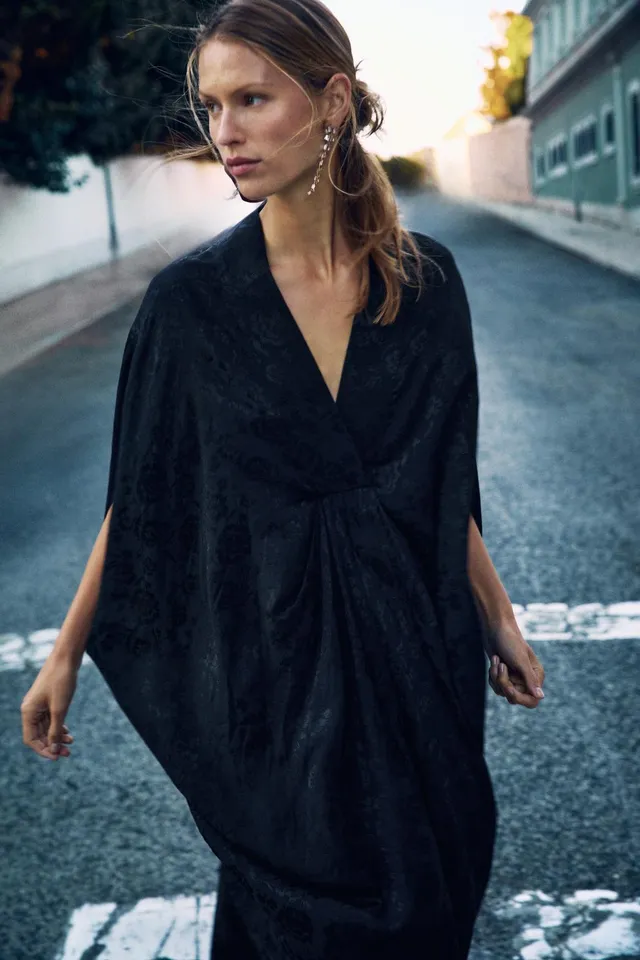 LONG FLORAL JACQUARD DRESS – image 3