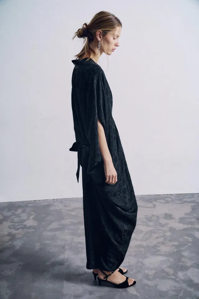 LONG FLORAL JACQUARD DRESS – image 5