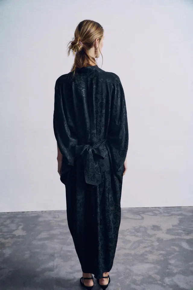 LONG FLORAL JACQUARD DRESS – image 6