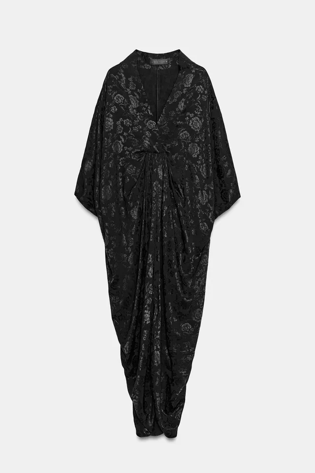 LONG FLORAL JACQUARD DRESS – image 7