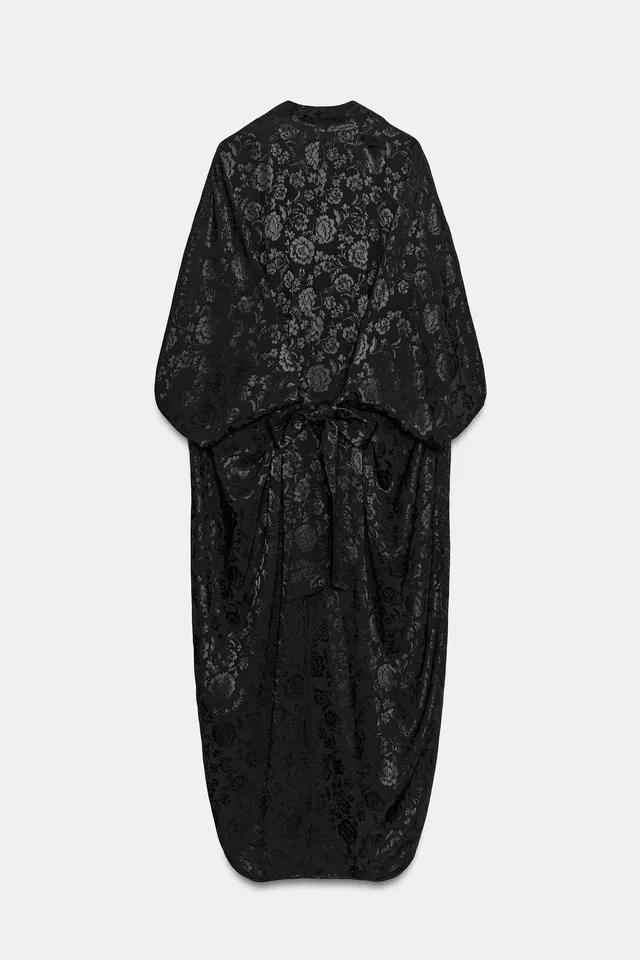 LONG FLORAL JACQUARD DRESS – image 8
