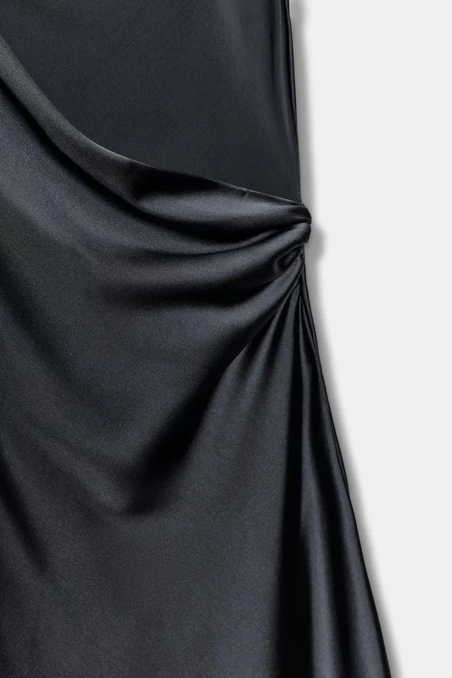 DRAPED SATIN MIDI DRESS – image 8