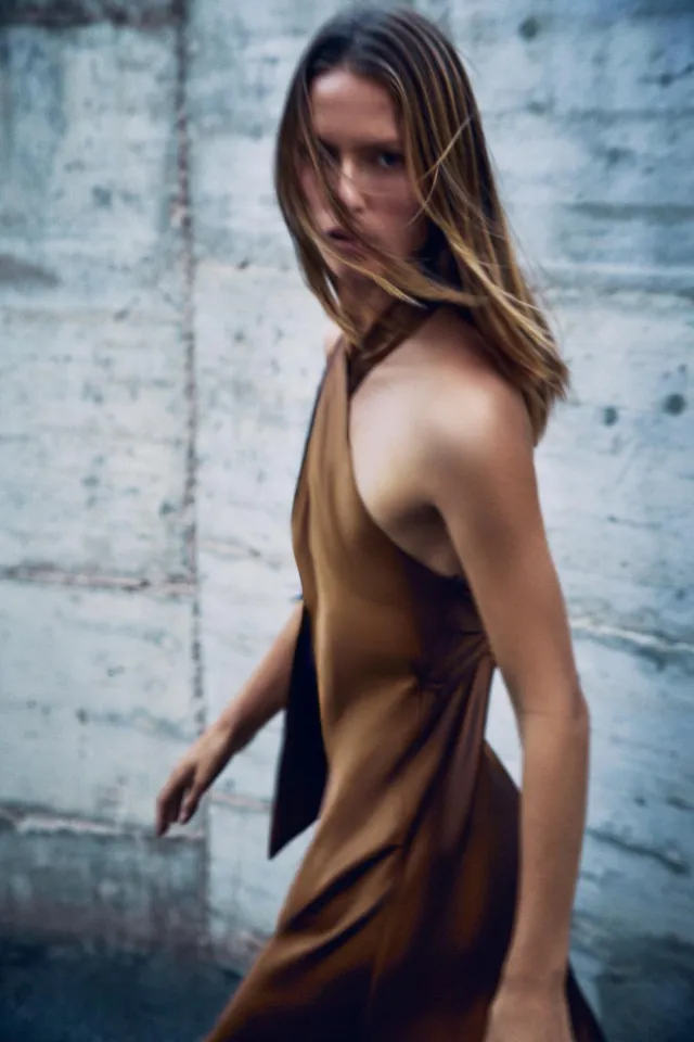 SATIN MIDI DRESS – image 3