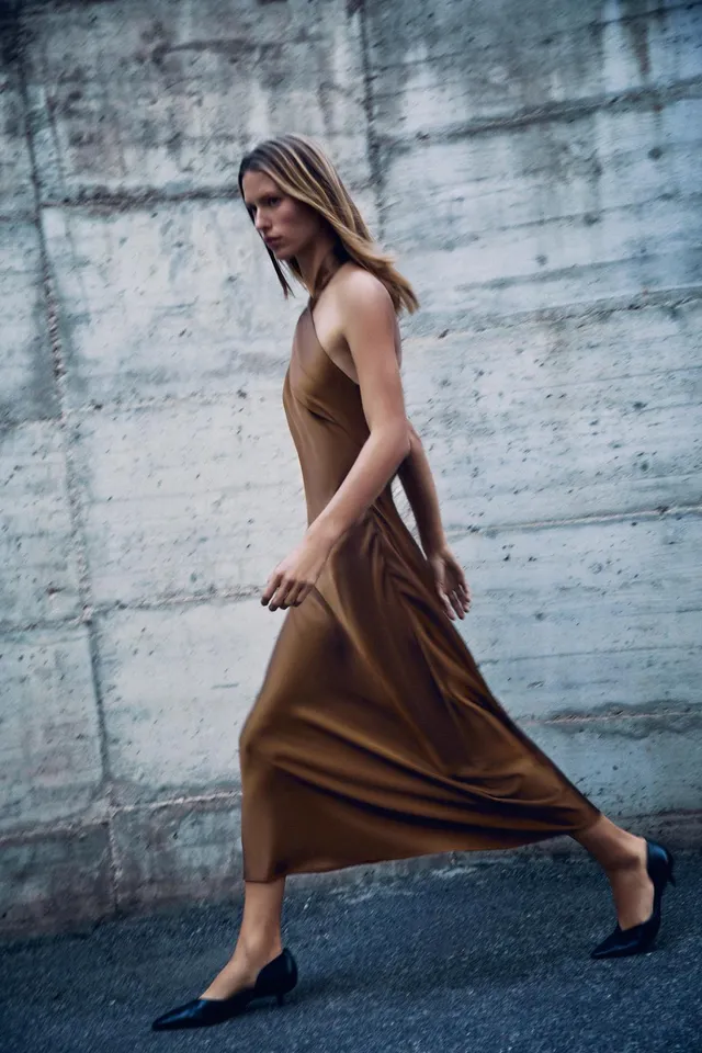 SATIN MIDI DRESS – image 5