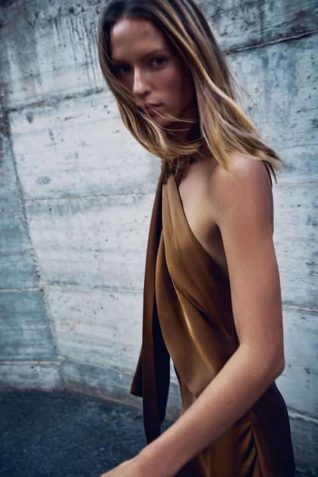 SATIN MIDI DRESS – image 6