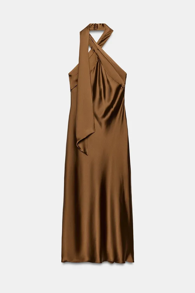 SATIN MIDI DRESS – image 7