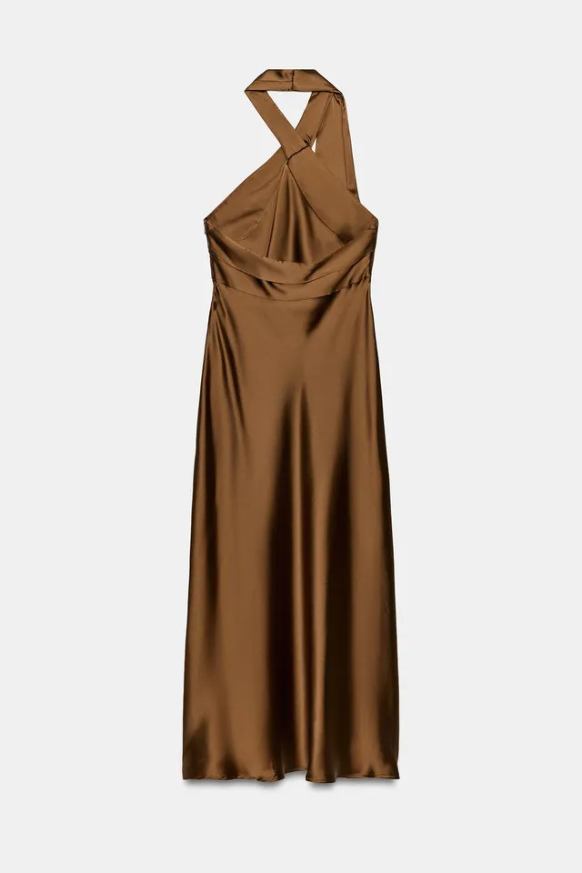 SATIN MIDI DRESS – image 8