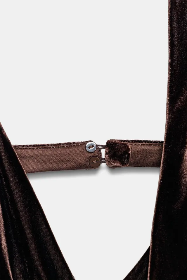 VELVET DRESS WITH SCARF DETAIL – image 7