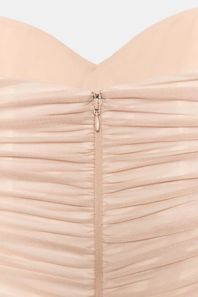 DRAPED TULLE MIDI DRESS – image 9
