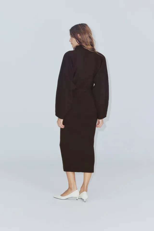 HIGH NECK LONG KNIT DRESS – image 3