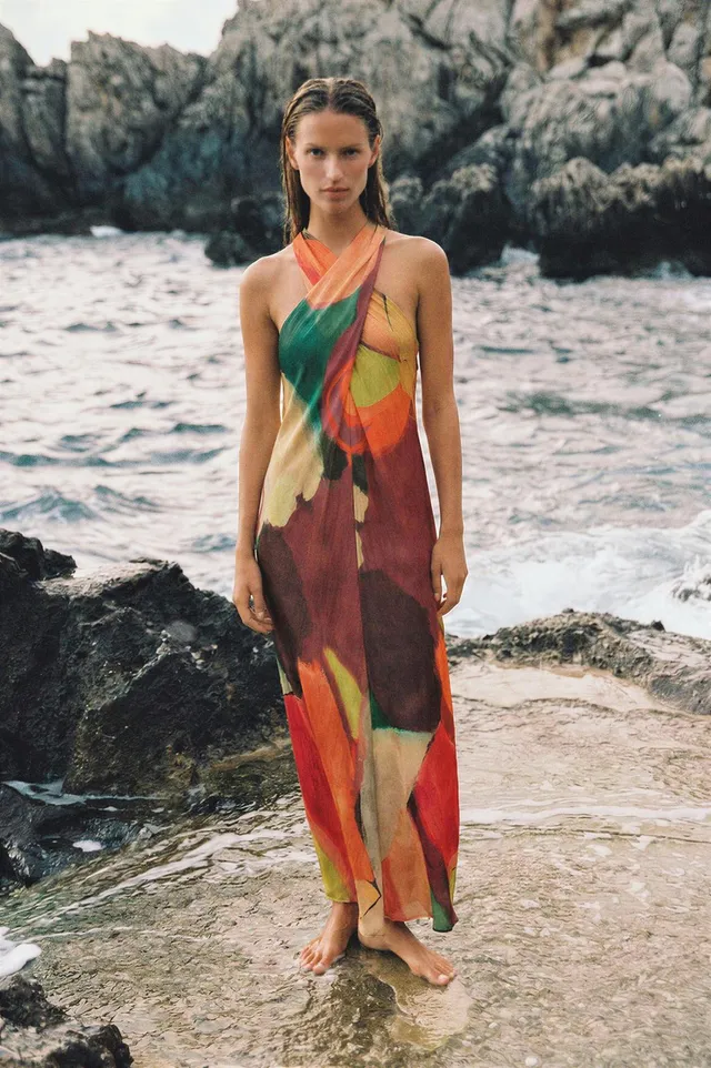 LONG PRINTED DRESS