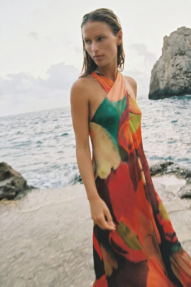 LONG PRINTED DRESS – image 2