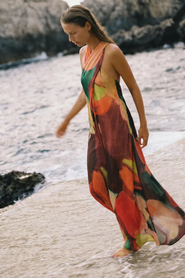 LONG PRINTED DRESS – image 4