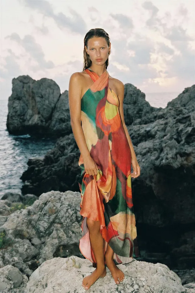 LONG PRINTED DRESS – image 5