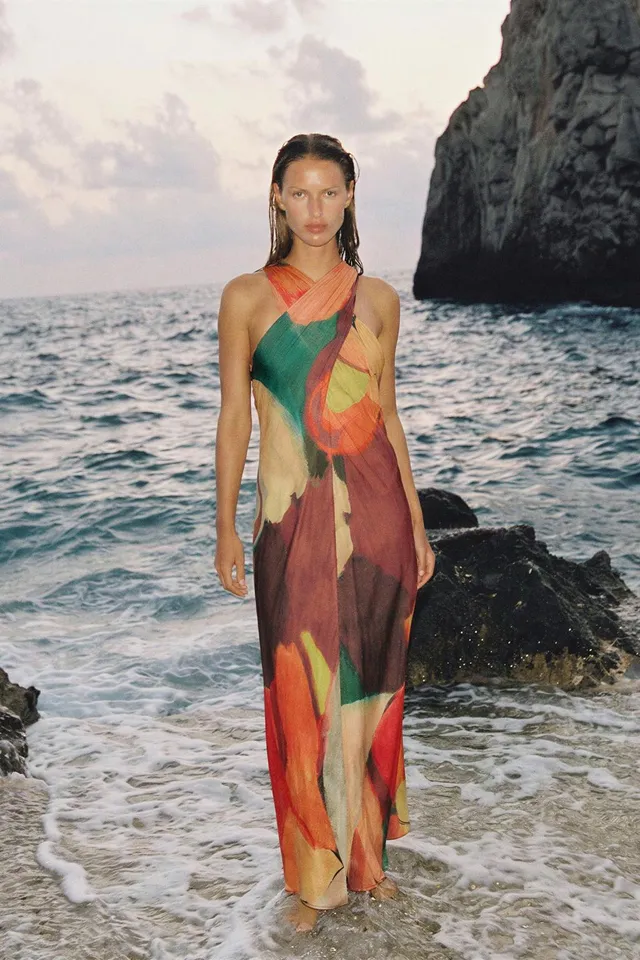 LONG PRINTED DRESS – image 6