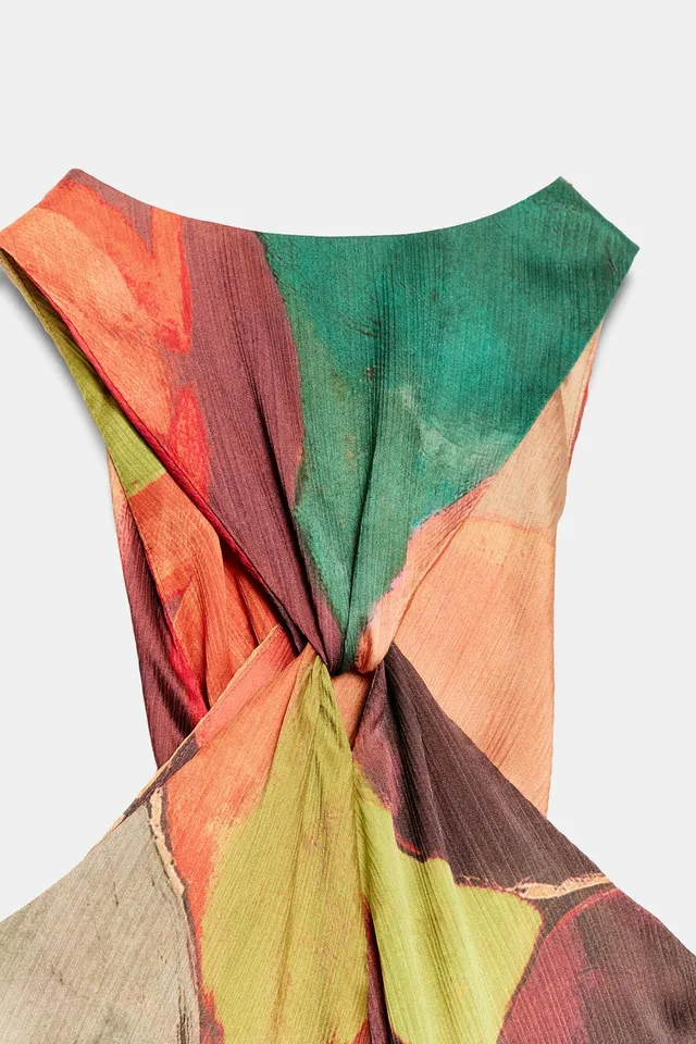 LONG PRINTED DRESS – image 9