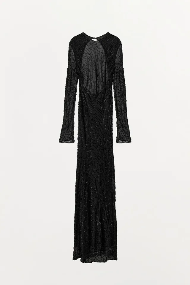 100% VISCOSE BEADED LONG DRESS – image 10