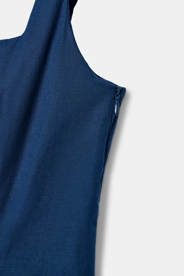 POPELIN GODET MIDI DRESS – image 6