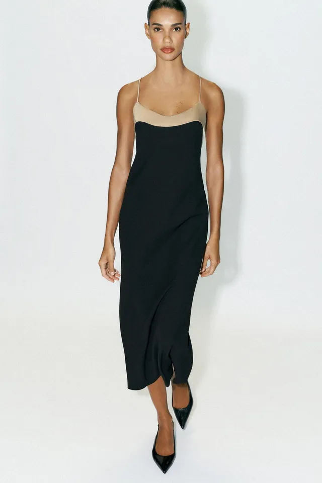 CONTRAST CAMISOLE DRESS