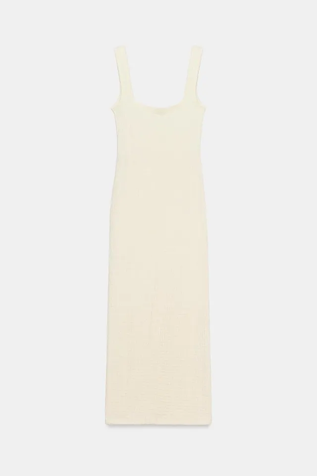 TEXTURED MIDI DRESS – image 5
