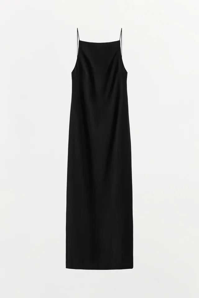 LONG VISCOSE-BLEND STRAPPY DRESS – image 4
