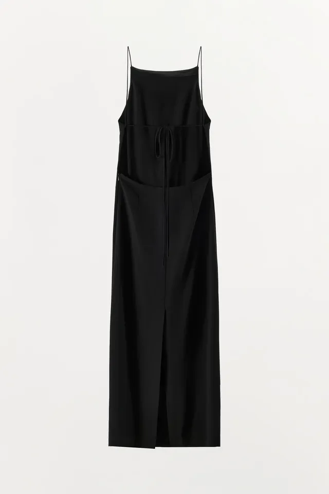 LONG VISCOSE-BLEND STRAPPY DRESS – image 5