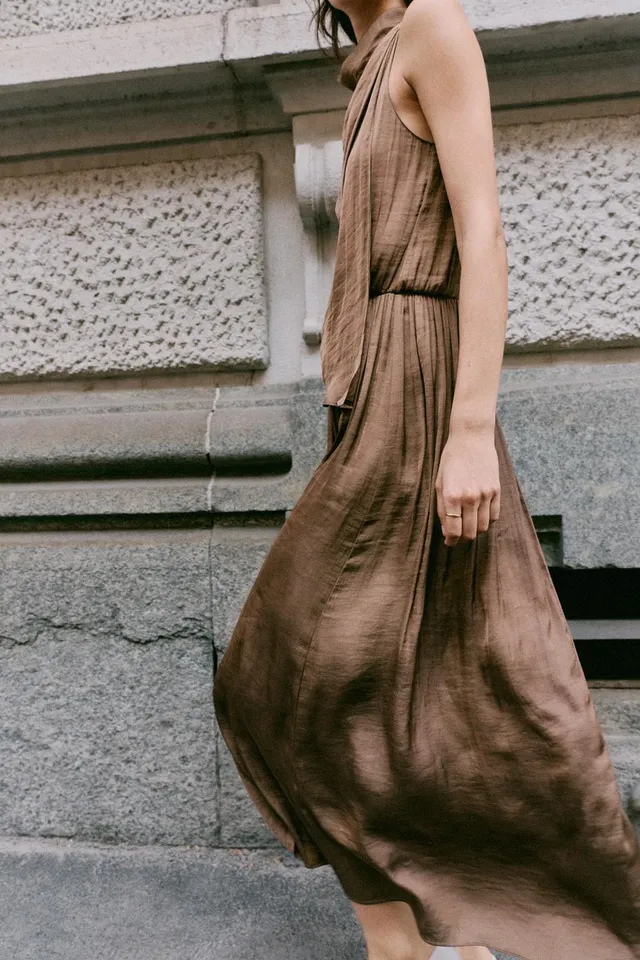 SATIN MIDI DRESS – image 4
