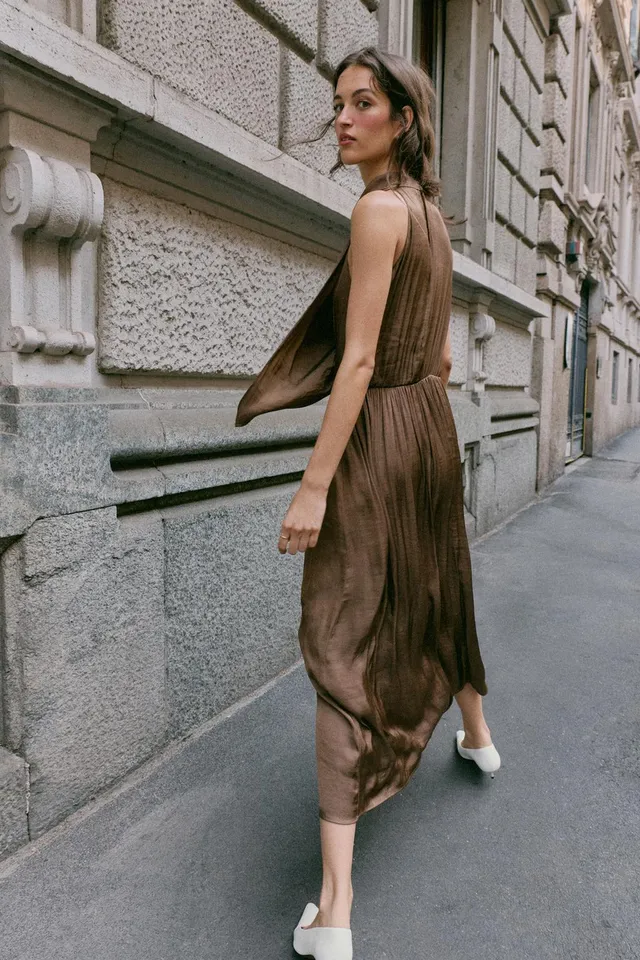 SATIN MIDI DRESS – image 5