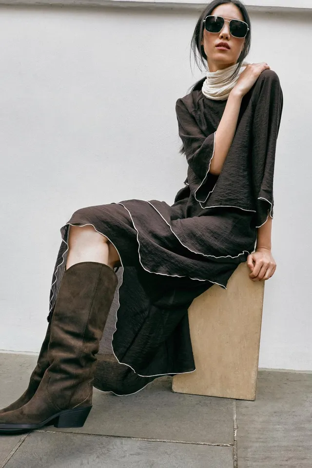 RUFFLED MIDI DRESS – image 3