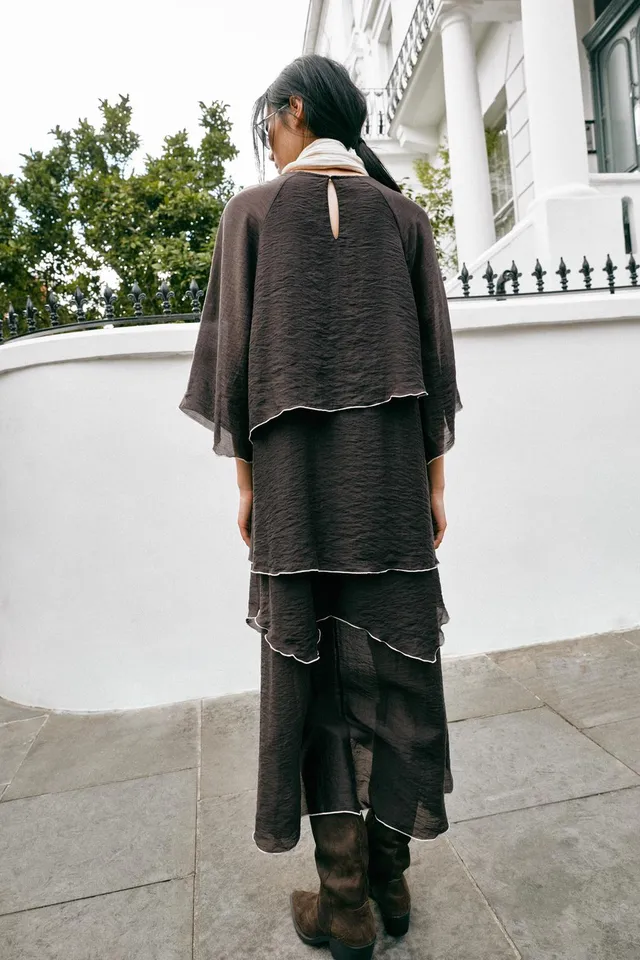 RUFFLED MIDI DRESS – image 7