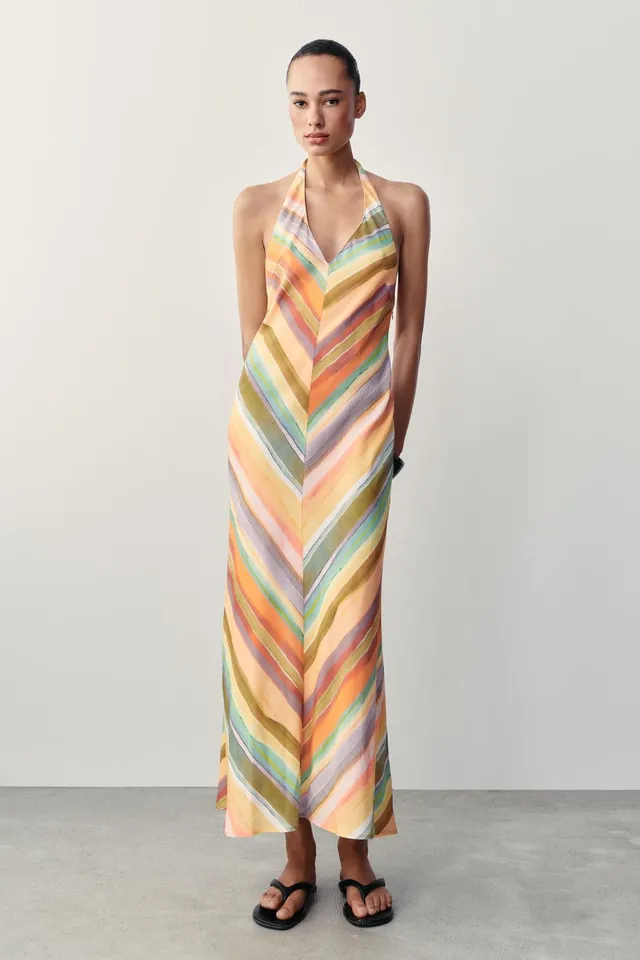 STRIPED LONG DRESS